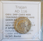 #N203# Roman silver fouree denarius coin of Trajan from 116 AD