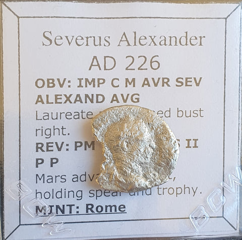 #N194# Roman silver denarius coin of Severus Alexander from 226 AD