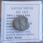 #L753# Roman silver denarius coin of Lucius Verus from 163 AD