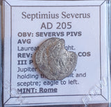 #E528# Roman silver denarius coin of Septimius Severus from 205 AD