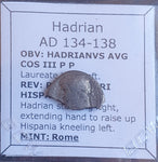 #M996# Roman silver denarius coin of Hadrian from 134-138 AD