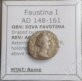 #N253# Roman silver denarius coin of Faustina I from 148-161 AD