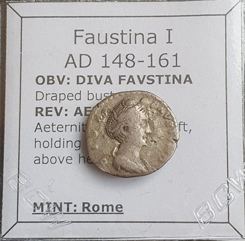 #N253# Roman silver denarius coin of Faustina I from 148-161 AD