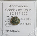 #N254# Anonymous Greek City Issue Bronze coin from Kardia 357-309 BC