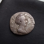 #N253# Roman silver denarius coin of Faustina I from 148-161 AD