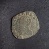 #N783# French copper double tournois coin of Charles X from 1594 AD