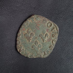 #N783# French copper double tournois coin of Charles X from 1594 AD