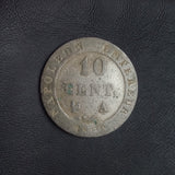 #N285# French silver 10 Cent coin of Napoleon I from 1807 AD