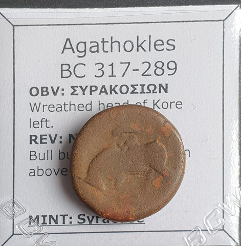 #N895# Sicilian Greek coin of Agathokles from Syracuse, 317-289 BC