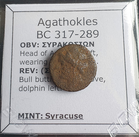 #N868# Sicilian Greek coin of Agathokles from Syracuse, 317-289 BC
