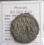 #N324# Byzantine Follis coin of Phocas from 602-610 AD