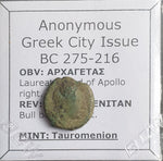 #N870# Anonymous Sicilian Greek coin from Tauromenion, 275-216 BC