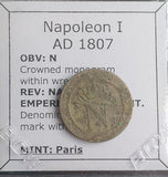 #N285# French silver 10 Cent coin of Napoleon I from 1807 AD