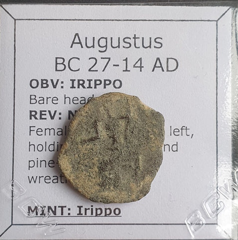 #N794# Roman provincial bronze coin of Augustus from BC 27-14 AD (Irippo, Iberia)