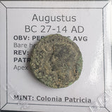 #N604# Roman provincial bronze coin of Augustus from BC 27-14 AD (Spain)