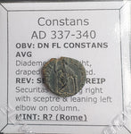 #N433# Roman Bronze coin issued by Constans from 337-340 AD