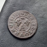 #N833# French copper denier tournois coin of Gaston d'Orleans from 1650 AD