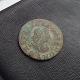 #N293# French copper denier tournois coin of Gaston d'Orleans from 1649 AD