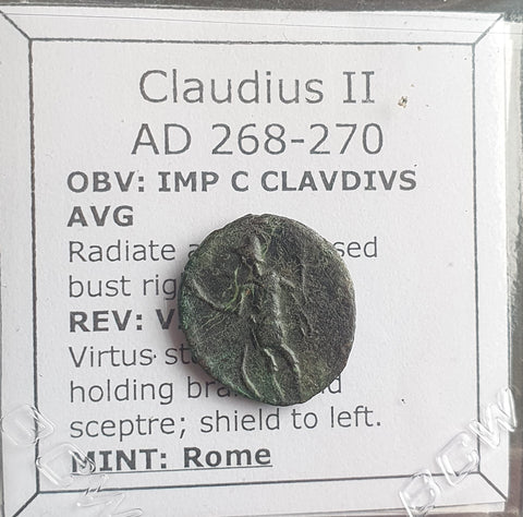 #N583# Roman Antoninianus coin of Claudius II from 268-270 AD (Virtus)