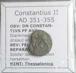 #N401# Roman Bronze coin issued by Constantius II from 351-355 AD