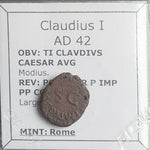 #N461# Roman quadrans bronze coin of Claudius I from 41 AD