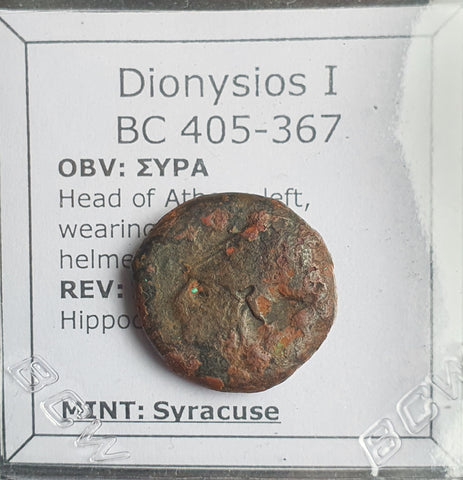 #N889# Sicilian Greek coin of Dionysios I from Syracuse, 405-367 BC.