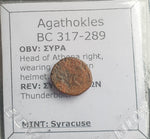 #N817# Sicilian Greek coin of Agathokles from Syracuse, 317-289 BC.