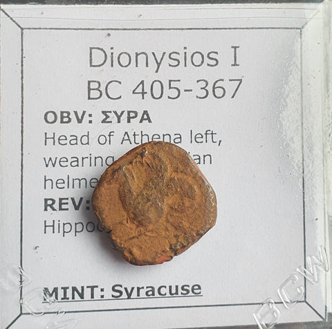 #N885# Sicilian Greek coin of Dionysios I from Syracuse, 405-367 BC.