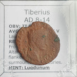 #N605# Roman provincial bronze coin of Tiberius from 8-14 AD (France)