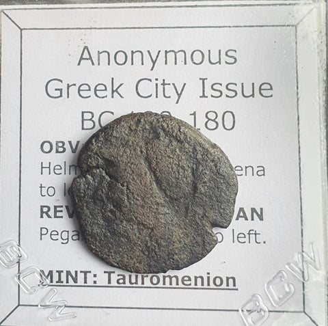 #N910# Anonymous Sicilian Greek coin from Tauromenion, 190-180 BC