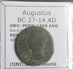 #N781# Roman provincial bronze coin of Augustus from BC 27-14 AD (Spain)