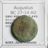 #N278# Roman provincial bronze coin of Augustus from BC 27-14 AD (Spain)