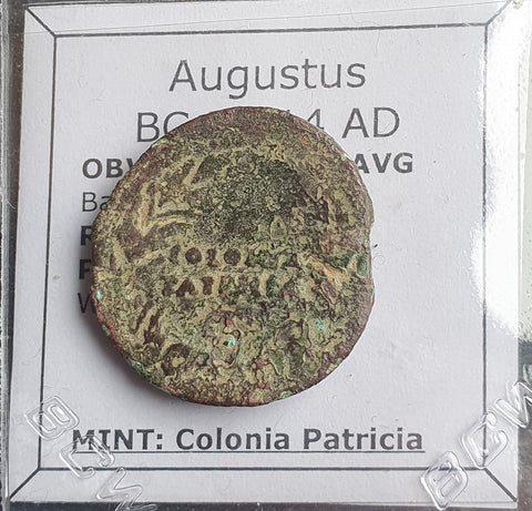 #N279# Roman provincial bronze coin of Augustus from BC 27-14 AD (Spain)