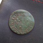 #o172# French copper double tournois coin of Louis XIII from 1636 AD