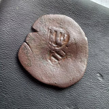 #o222# Spanish Countermarked 4 maravedis coin of Philip IV, 1655 AD