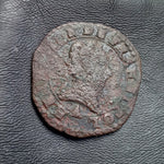 #o376# French copper double tournois coin of Henry IV from 1591-1594 AD