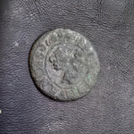 #o375# French copper tournois coin of Louis XIV from 1648-1649 AD