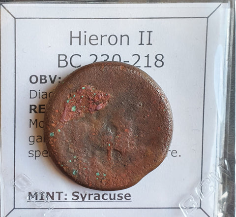 #N892# Sicilian Greek coin of Hieron II from Syracuse, 230-218 BC.