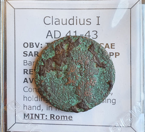 #N946# Roman Ae As coin of Claudius I from 41-43AD