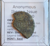 #N612# Anonymous Iberian Greek City Issue Bronze Coin of Sexi from 200-20 BC