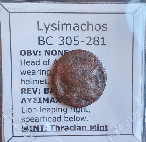 #g042# Greek bronze Macedonian coin of King Lysimachos from 305-281 BC