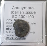 #N599# Anonymous Iberian Greek City Issue Bronze Coin of Castulo from 200-100 BC