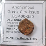 #o384# Anonymous Carthage/Sicily Greek coin from 400-350 BC