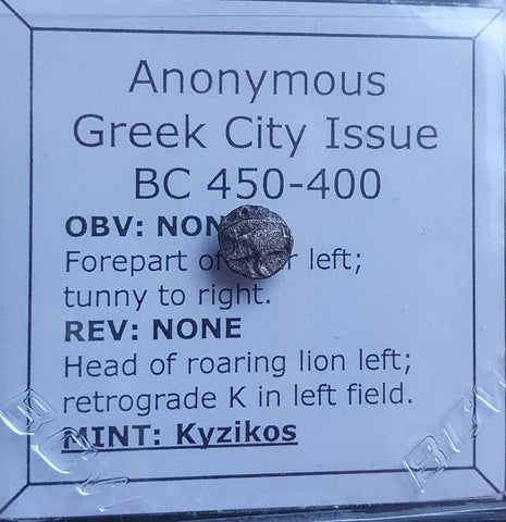 #o424# Anonymous silver Greek city issue coin from Kyzikos 450-400 BC