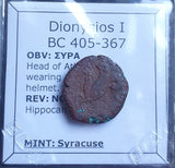 #N887# Sicilian Greek coin of Dionysios I from Syracuse, 405-367 BC