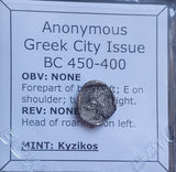 #o426# Anonymous silver Greek city issue coin from Kyzikos 450-400 BC