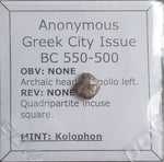 #o483# Anonymous silver Greek city issue Hemiobol from Kolophon, 550-500 BC
