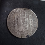 #o150# Spanish silver 5 pesetas coin of Alfonso XII from 1882 AD