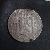 #o150# Spanish silver 5 pesetas coin of Alfonso XII from 1882 AD