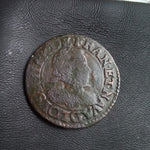 #o203# French copper double tournois coin of Louis XIII from 1626 AD